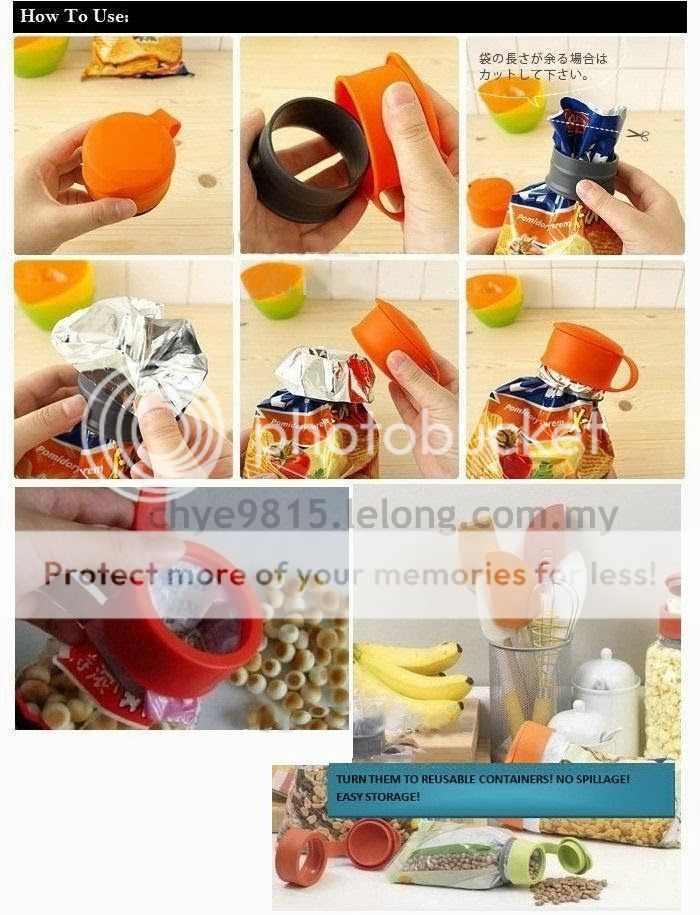 Reusable Bag Cap For Any Plastic Bag Easy Storage Bag Sealer Cap